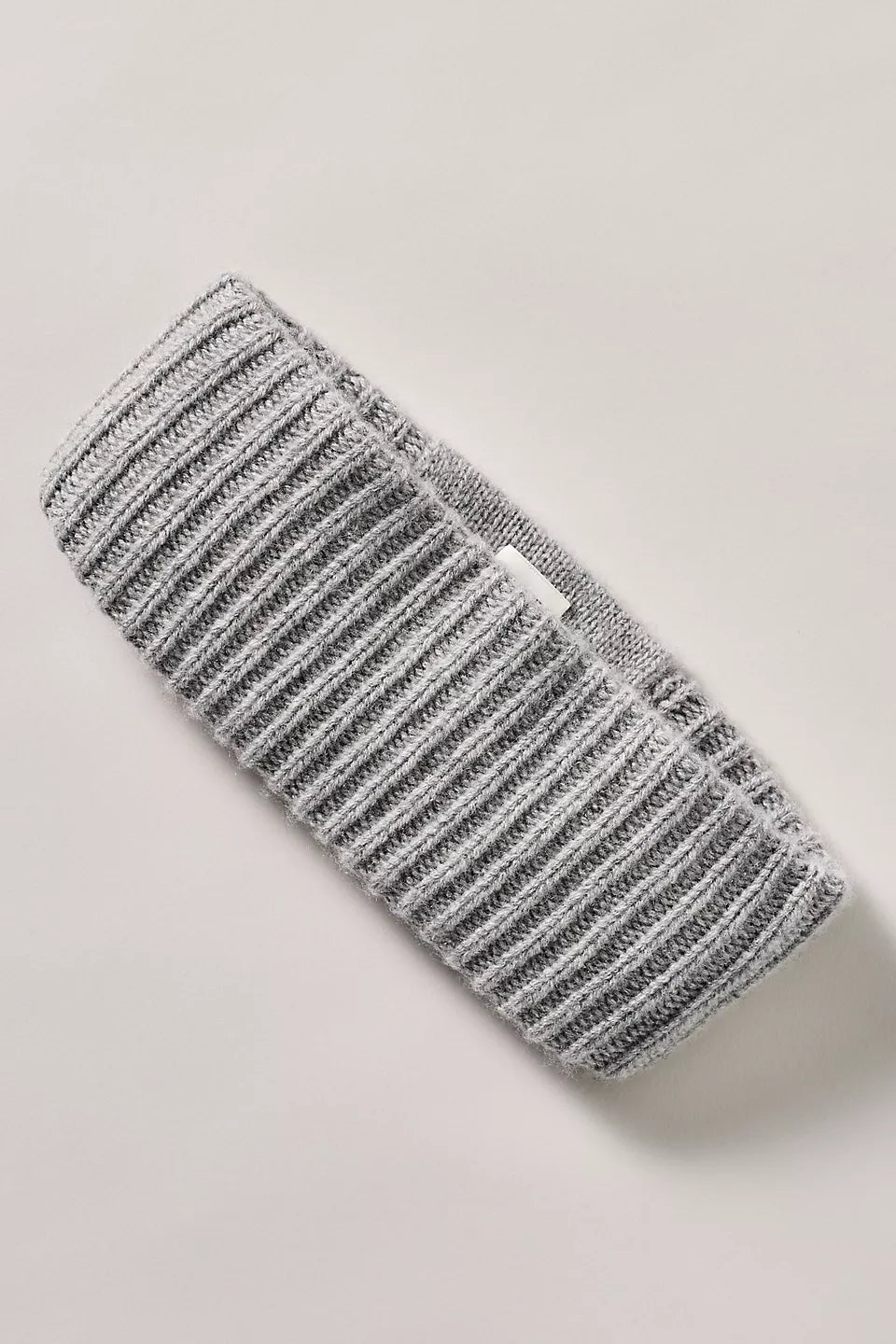 CASHMERE RIBBED HEADBAND - HEATHER GREY