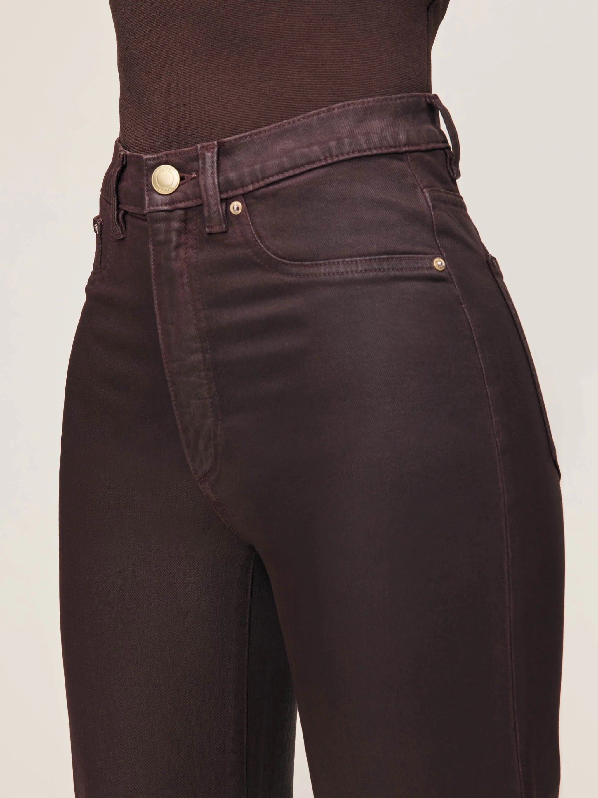 KARMINE REFINED WIDE LEG: HIGH RISE 28" - FIG COATED