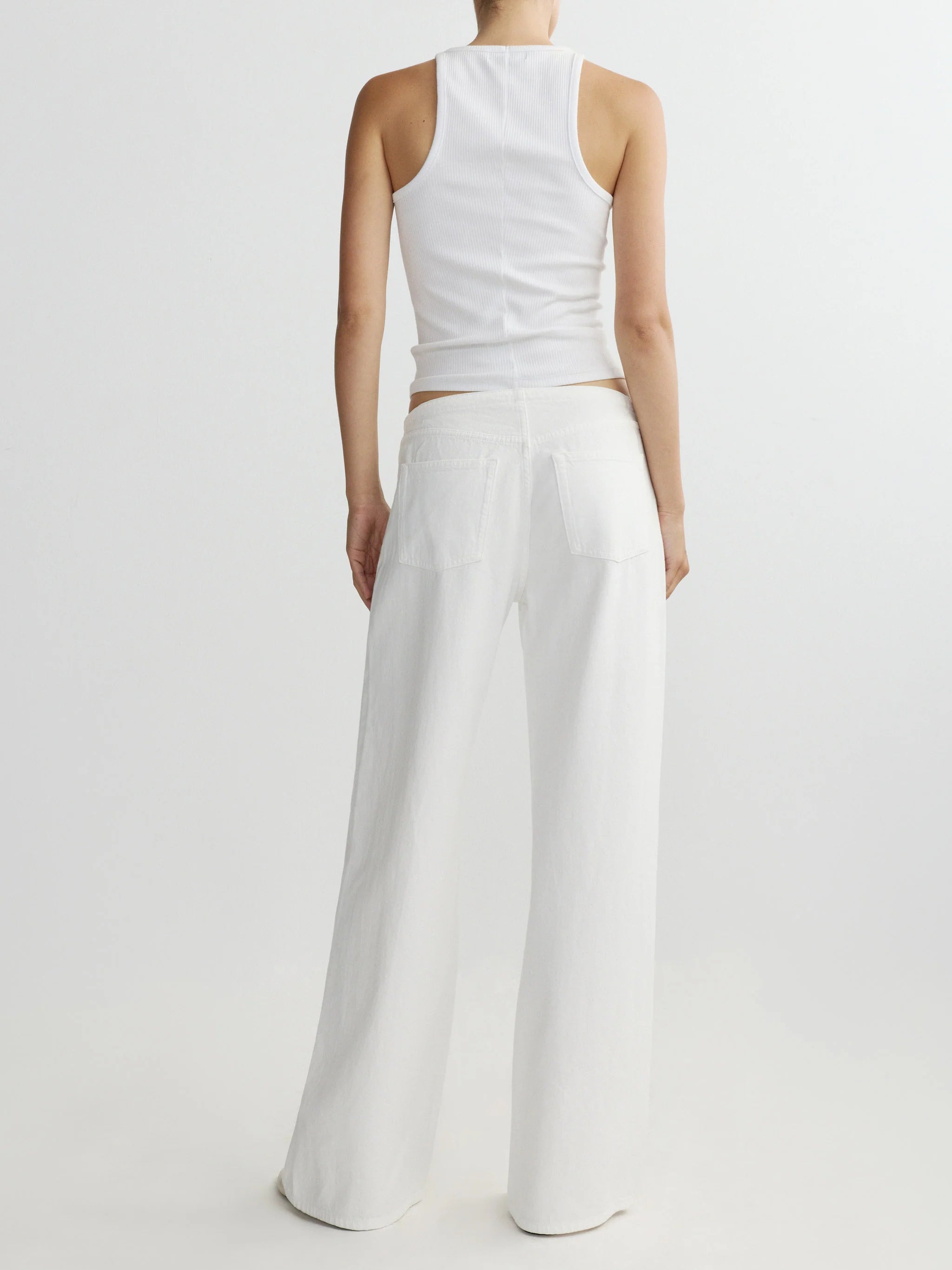 SIENNA LOW-SLUNG WIDE LEG: RELAXED 31" - WHITE AURA