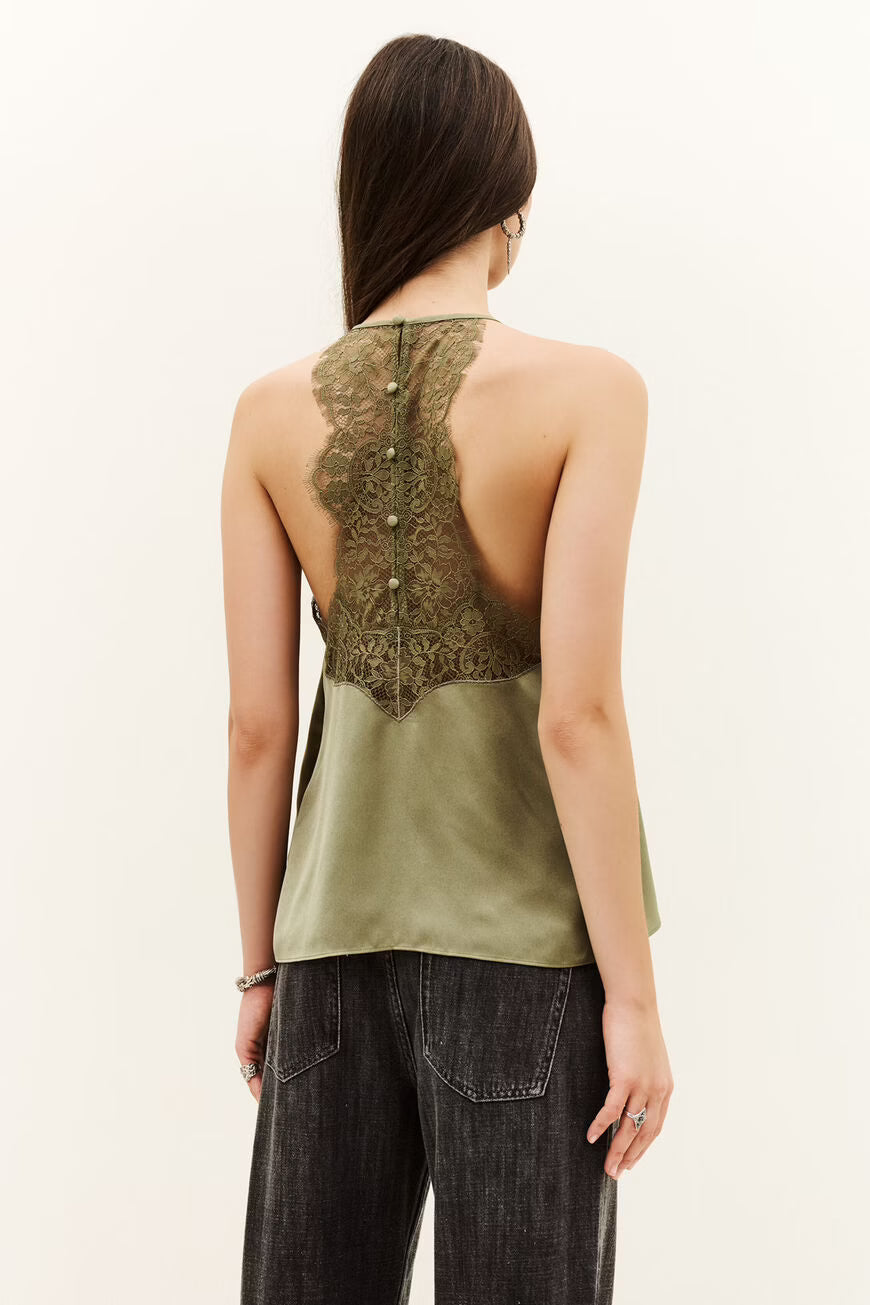 CORINA SATIN CAMI TOP - GREEN