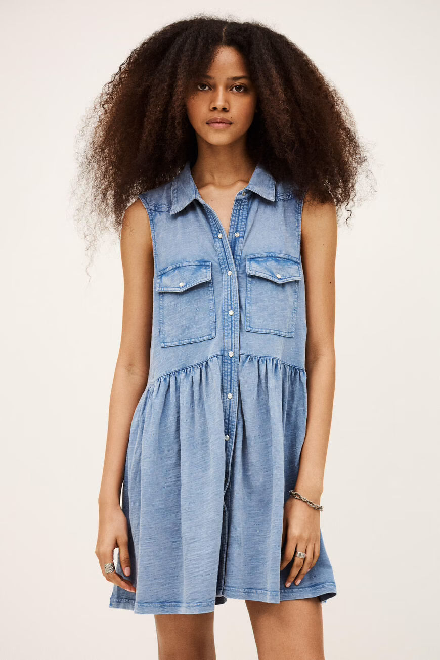 ILONA SHIRT DRESS - CIEL