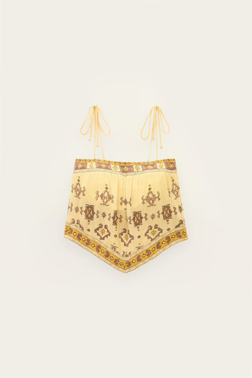 ZELIE PATTERNED CAMI TOP - YELLOW