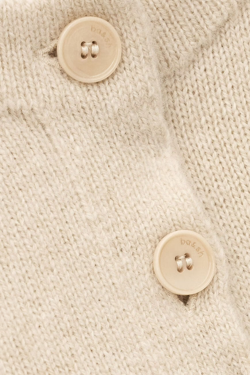 KARANTE ROUND NECK CARDIGAN - BEIGE