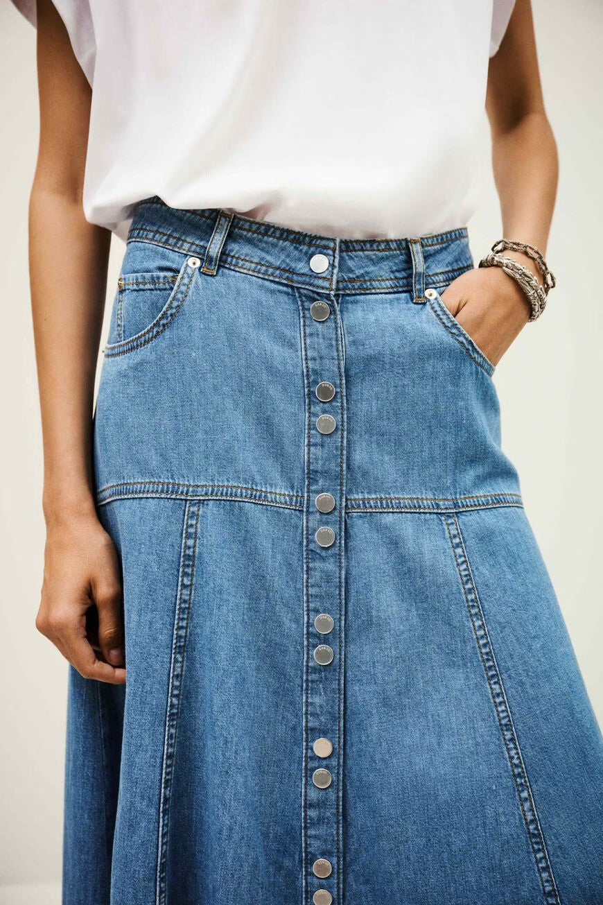 LONG FLARED SKIRT LADDIE - BLUE