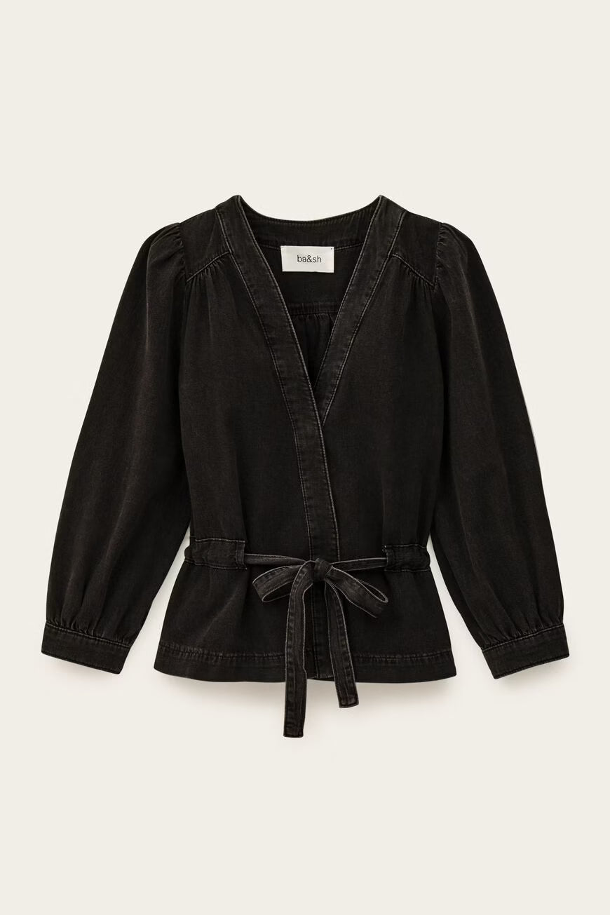 WRAP TOP MLAVINA - BLACK