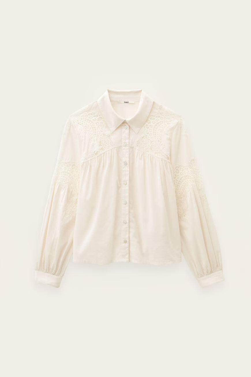 ROSANNE LACE SHIRT - OFF-WHITE