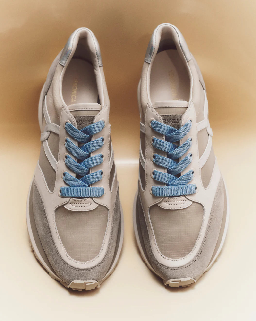 VALENTINA RIPSTOP SNEAKER - SAND/SILVER