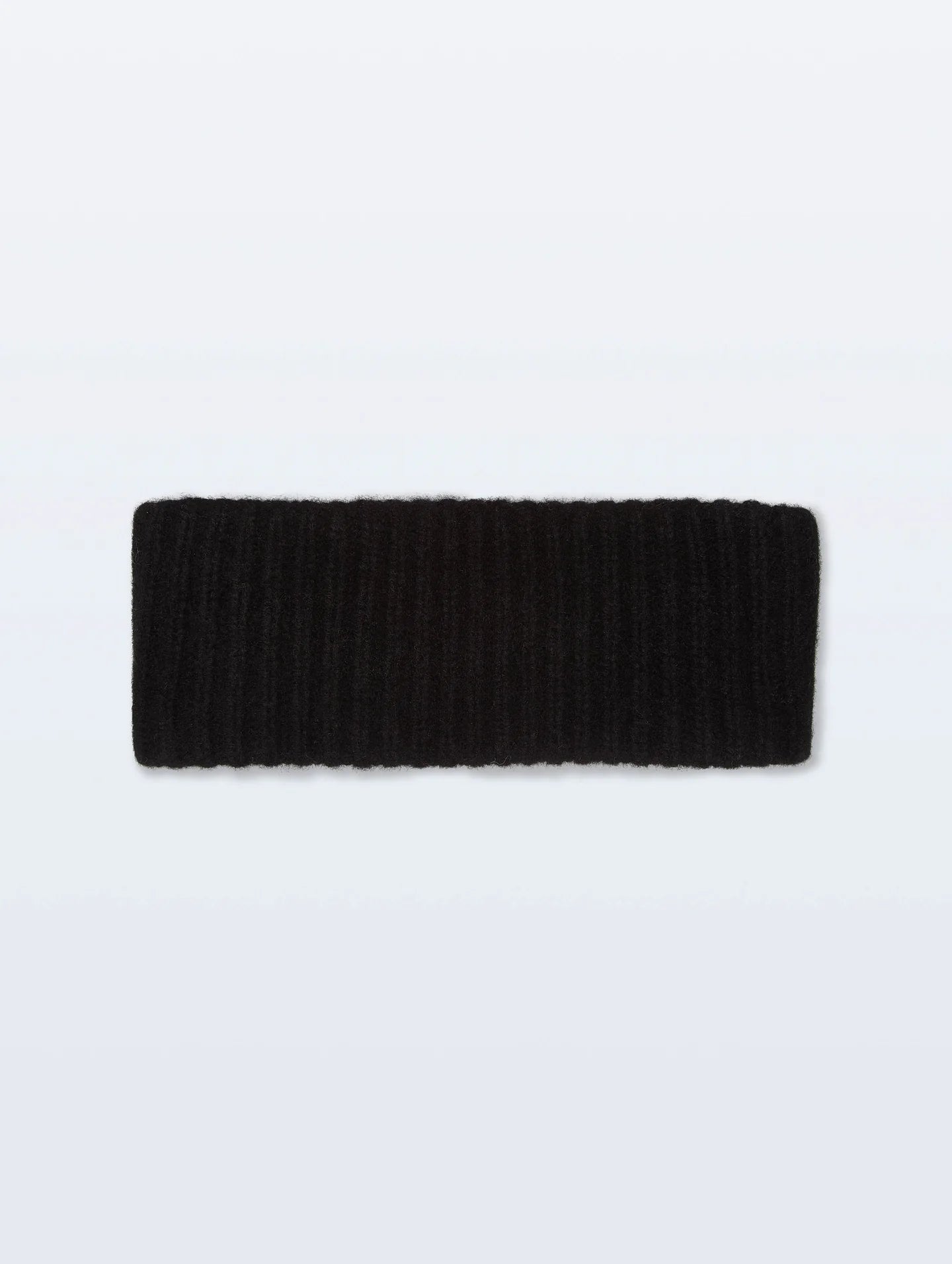 CASHMERE RIBBED HEADBAND - BLACK