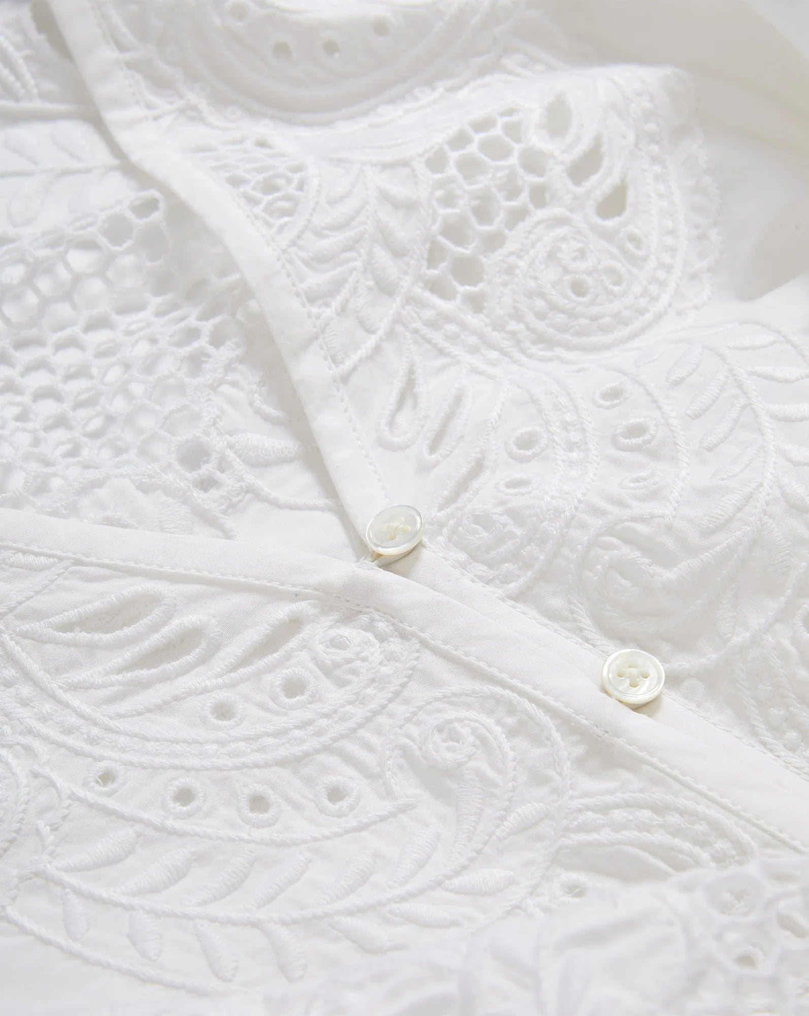 SUNIVA EMBROIDERED SHIRT - WHITE