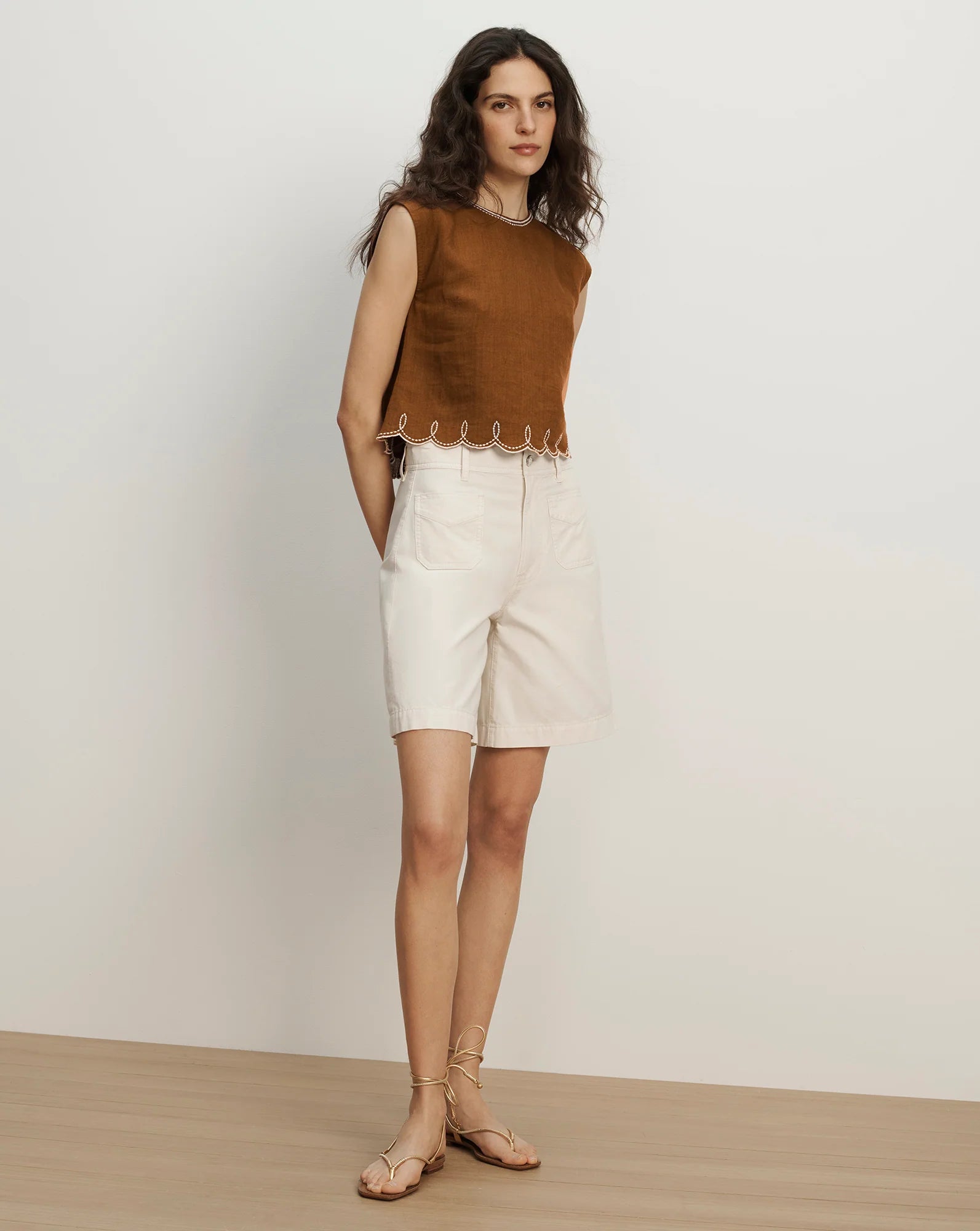 KESSAN LINEN TOP - DEEP OCHRE