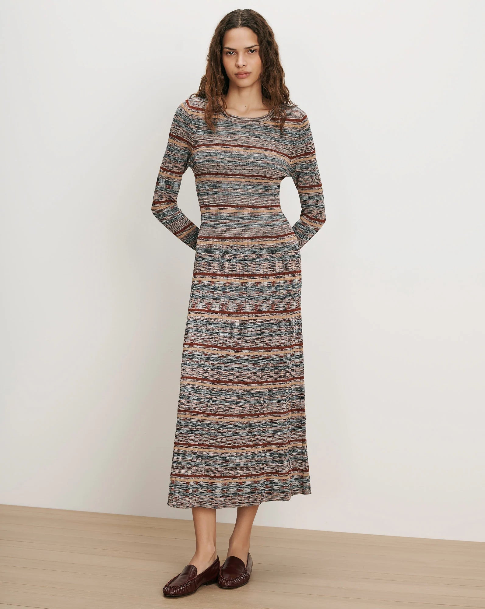 NAMI KNIT DRESS - RUST MULTI