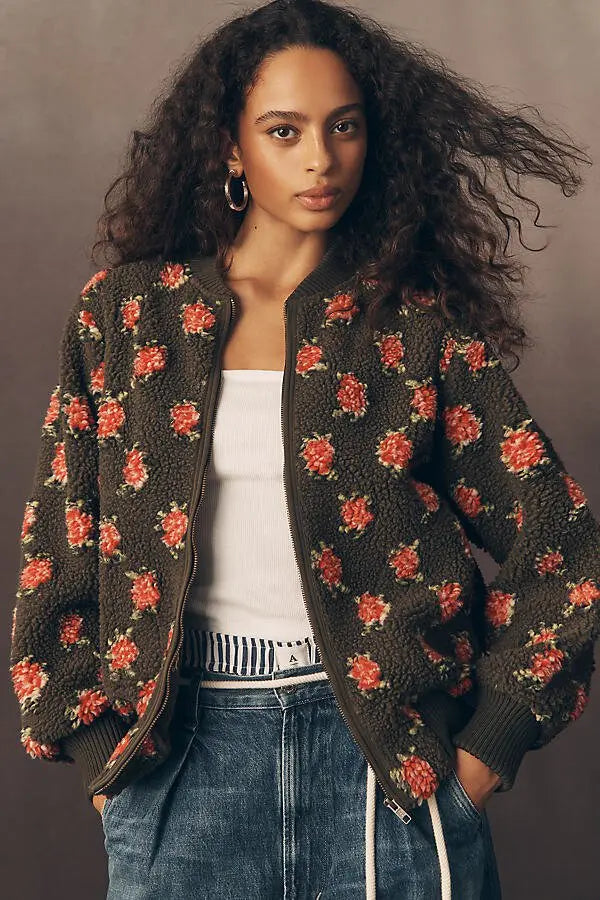 THE ZIP FRONT PLUSH BOMBER