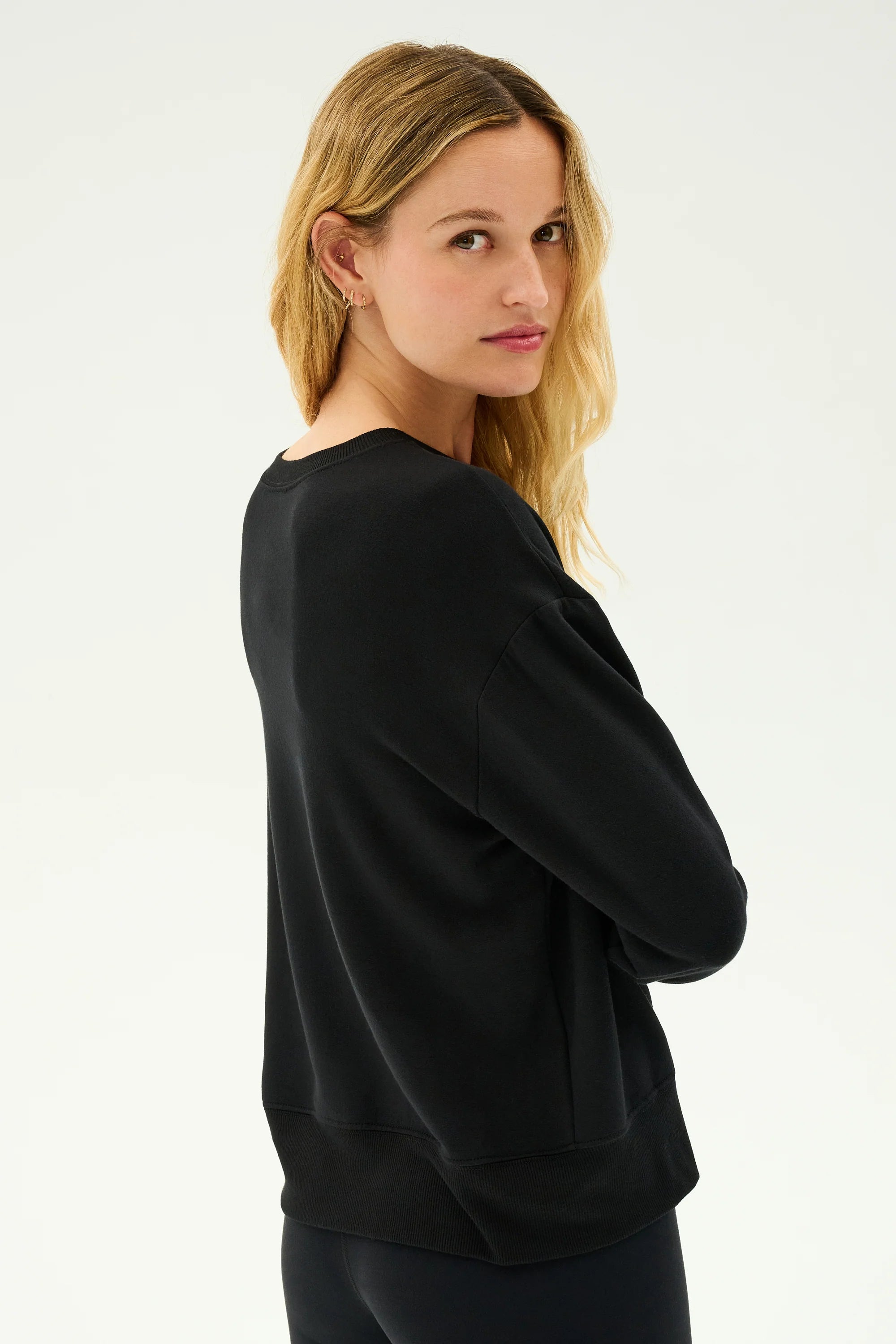 SONJA FLEECE SWEATSHIRT - BLACK