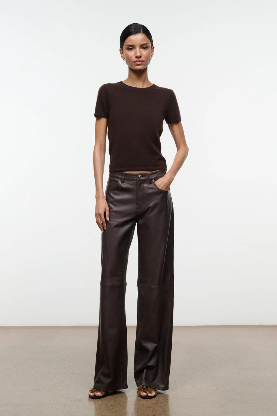 EASY CASHMERE TEE - DARK CHOCOLATE