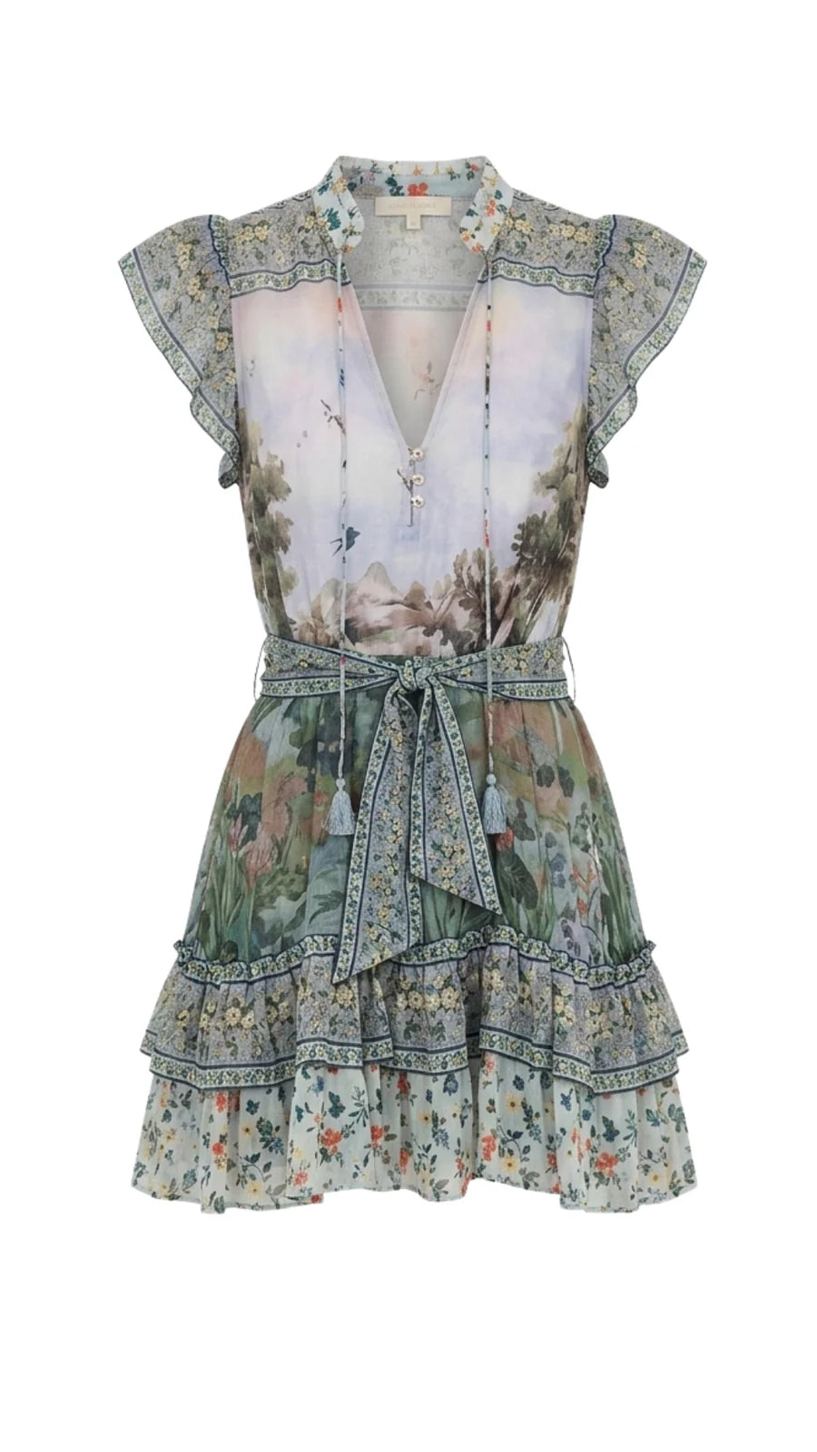 COUNTRYSIDE LANDSCAPE MULTICOLOR MINI DRESS