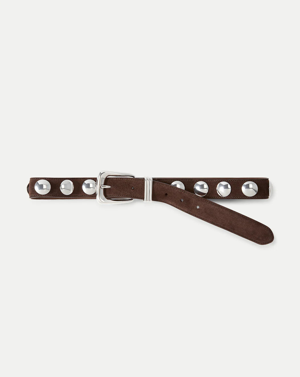 SUEDE STUDDED ARCH BELT - ESPRESSO