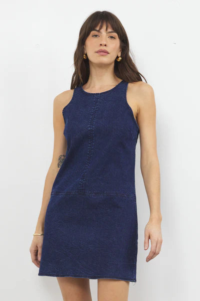 ROXBURY DENIM FRENCH TERRY TANK DRESS