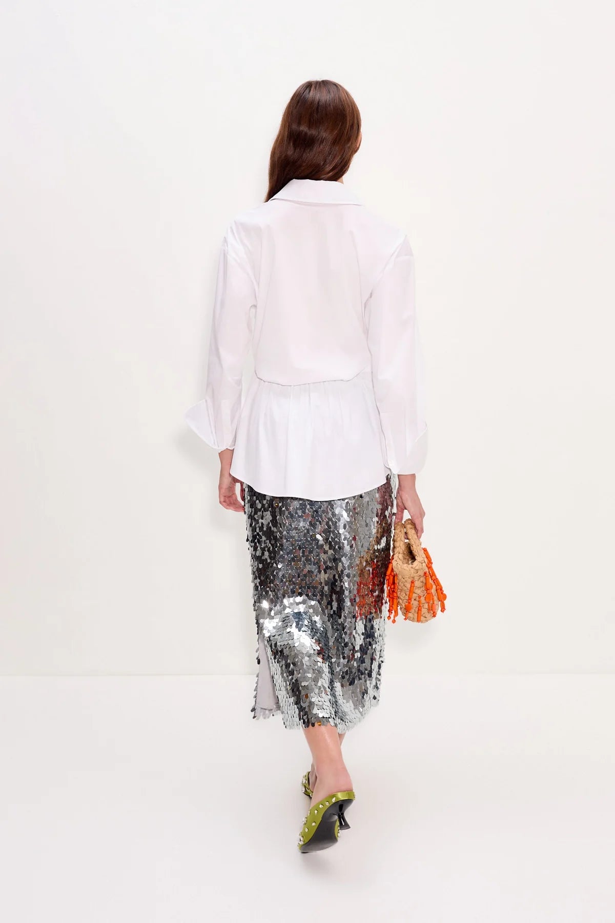 MIA SEQUIN SKIRT - SATELLITE SILVER