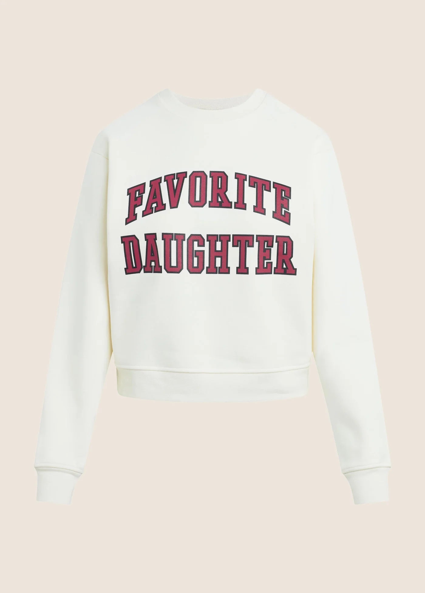 THE COLLEGIATE CLASSIC SWEATSHIRT - GARDENIA/RASPBERRY
