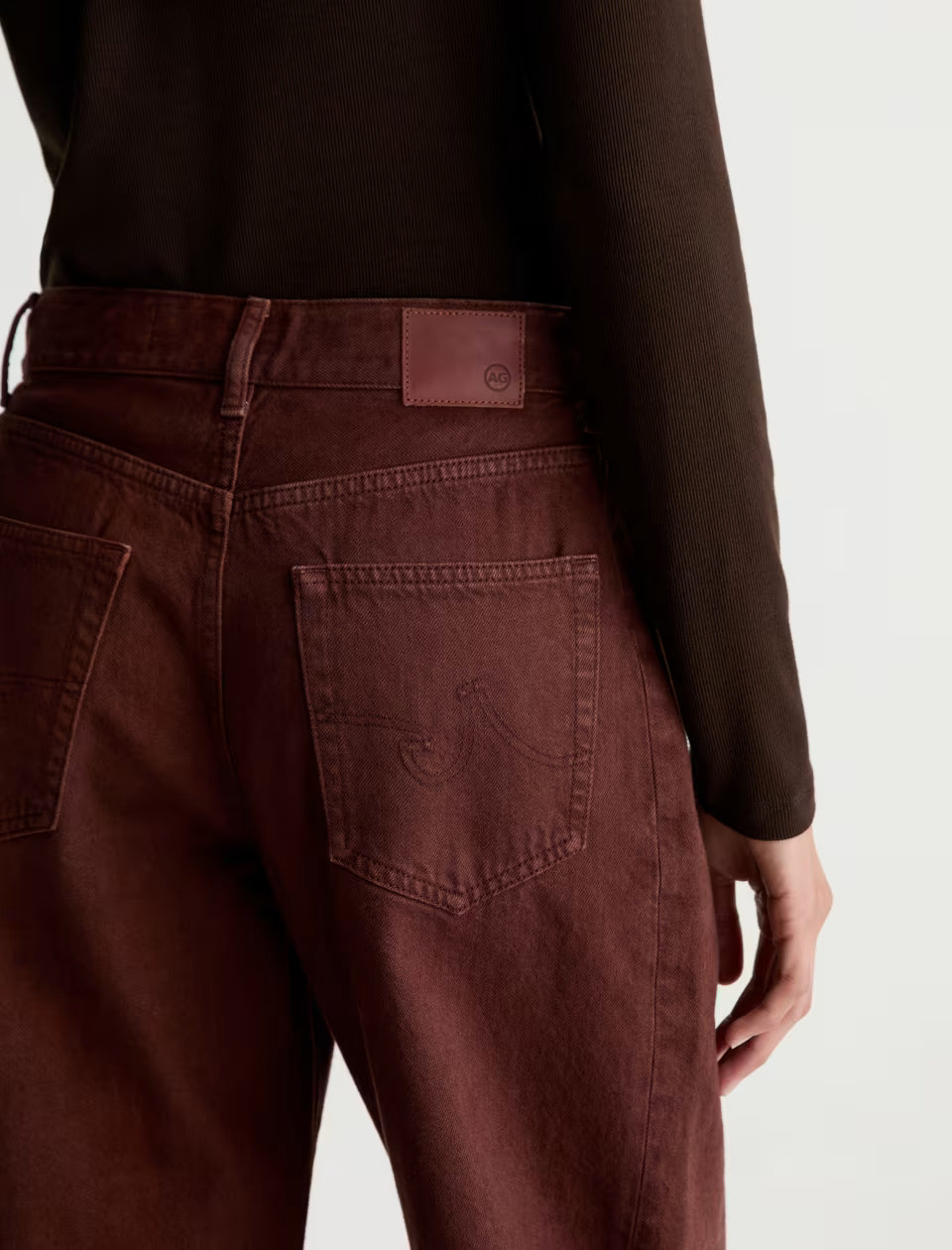 HATTIE CROP - HIGH RISE BARREL - CHESTNUT