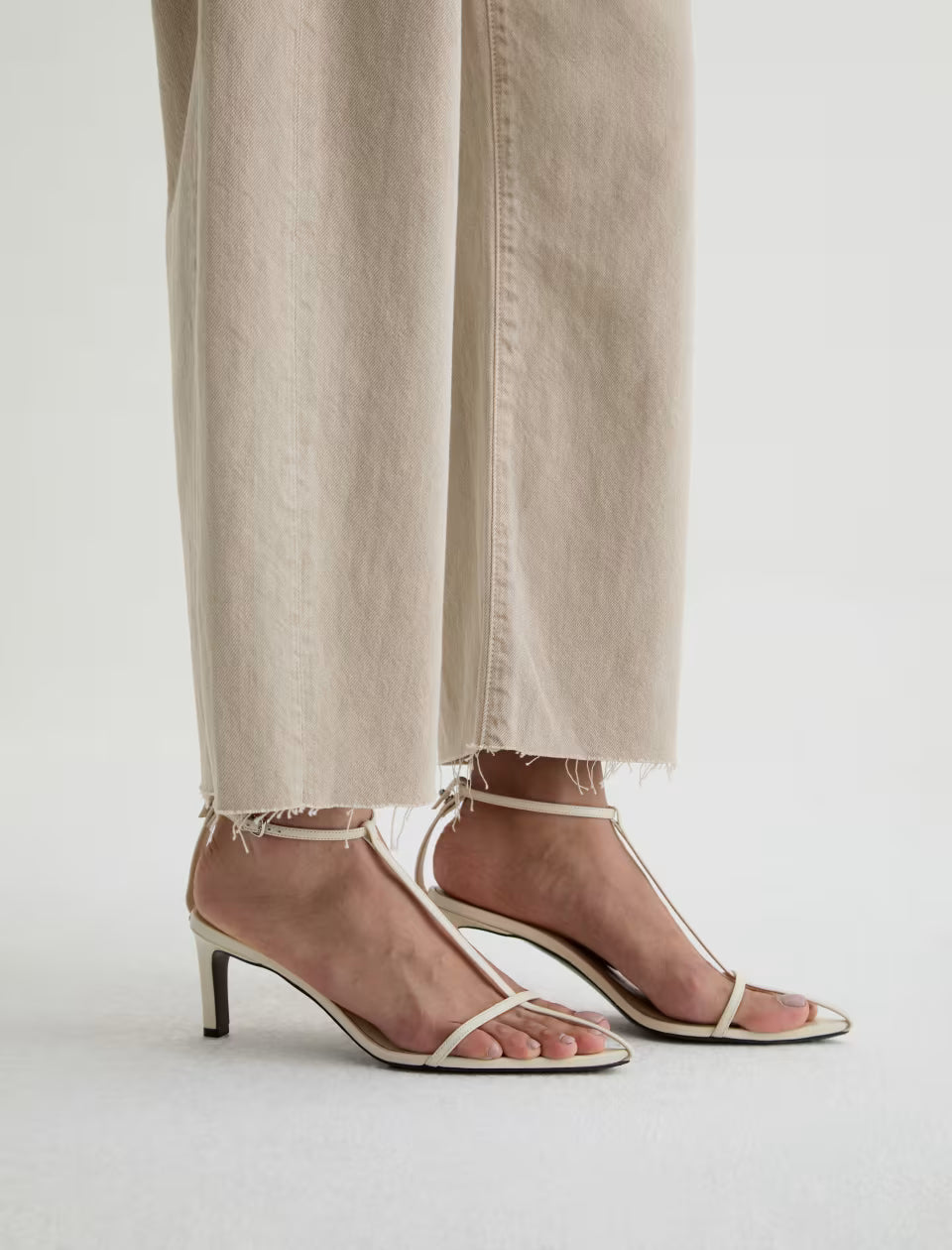HATTIE CROP - HIGH RISE BARREL - SULFUR LIGHT TAUPE