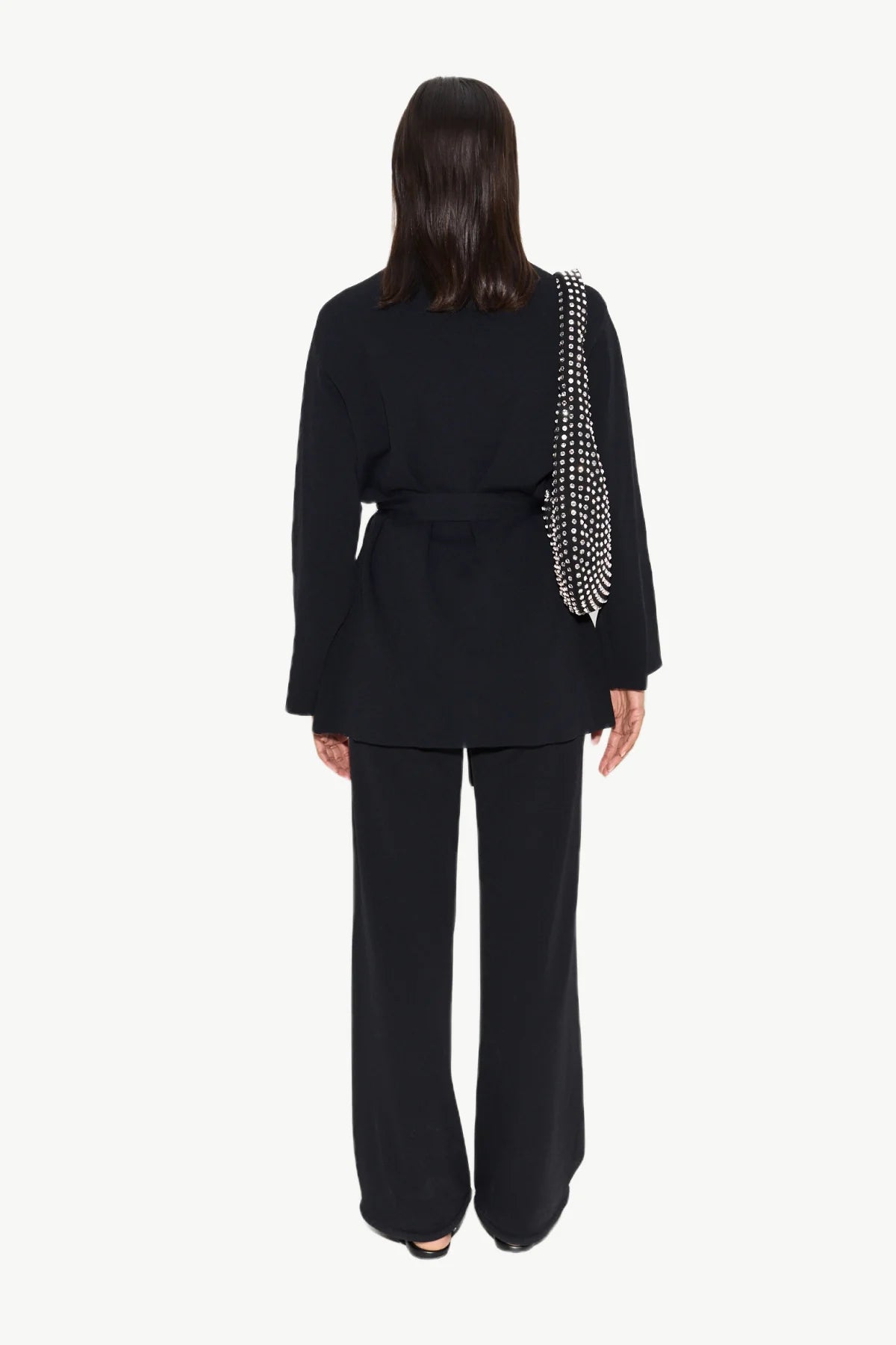 MAX BELTED KNIT CARDIGAN - BLACK