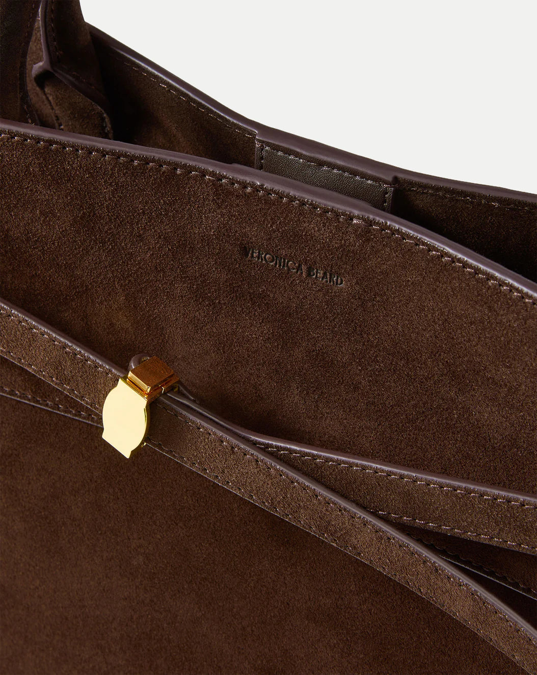 LARGE SUEDE VERONICA BEARD DASH BAG - ESPRESSO