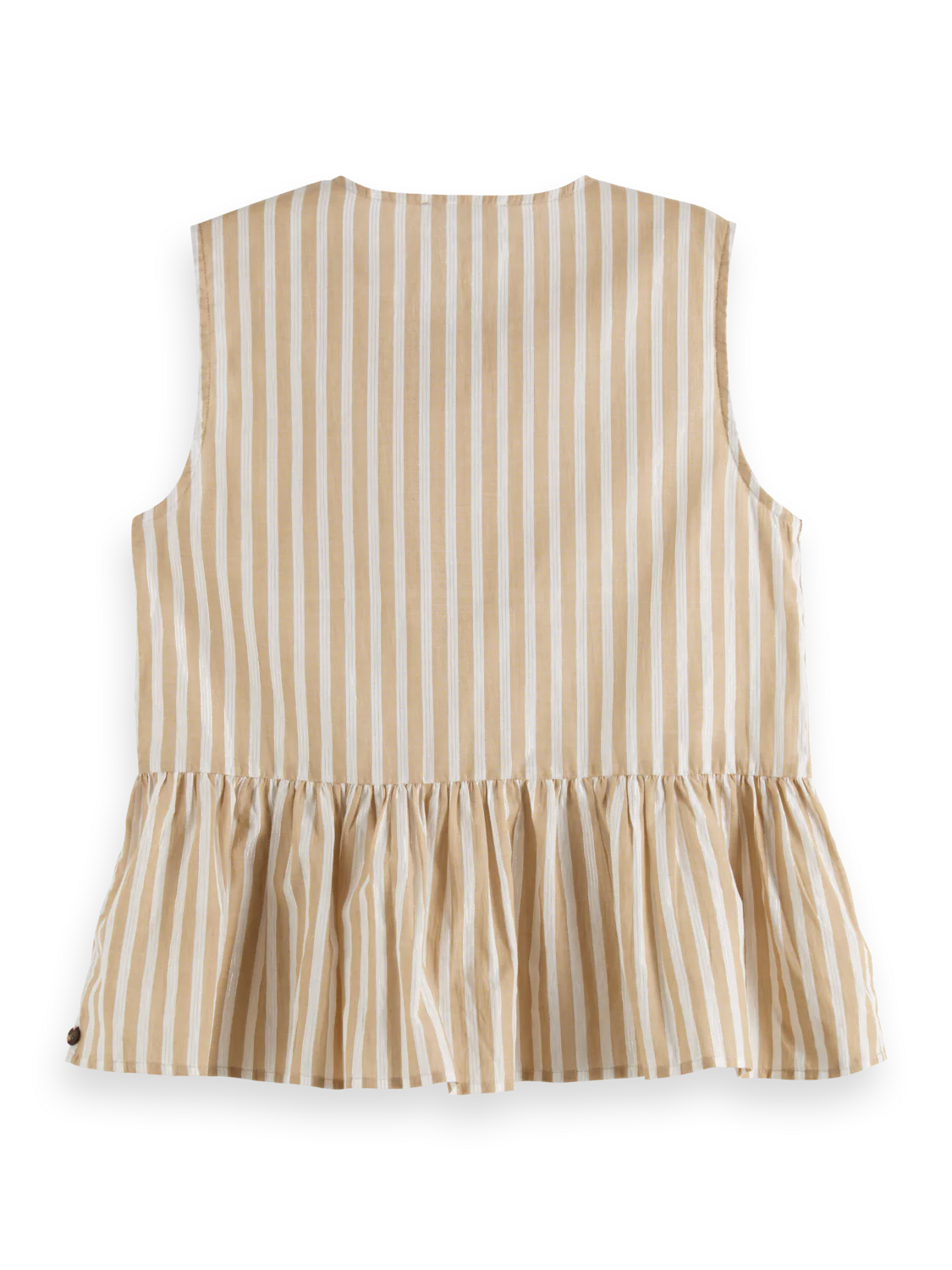 BOW DETAILS TOP - DESERT SAND STRIPE WITH LUREX