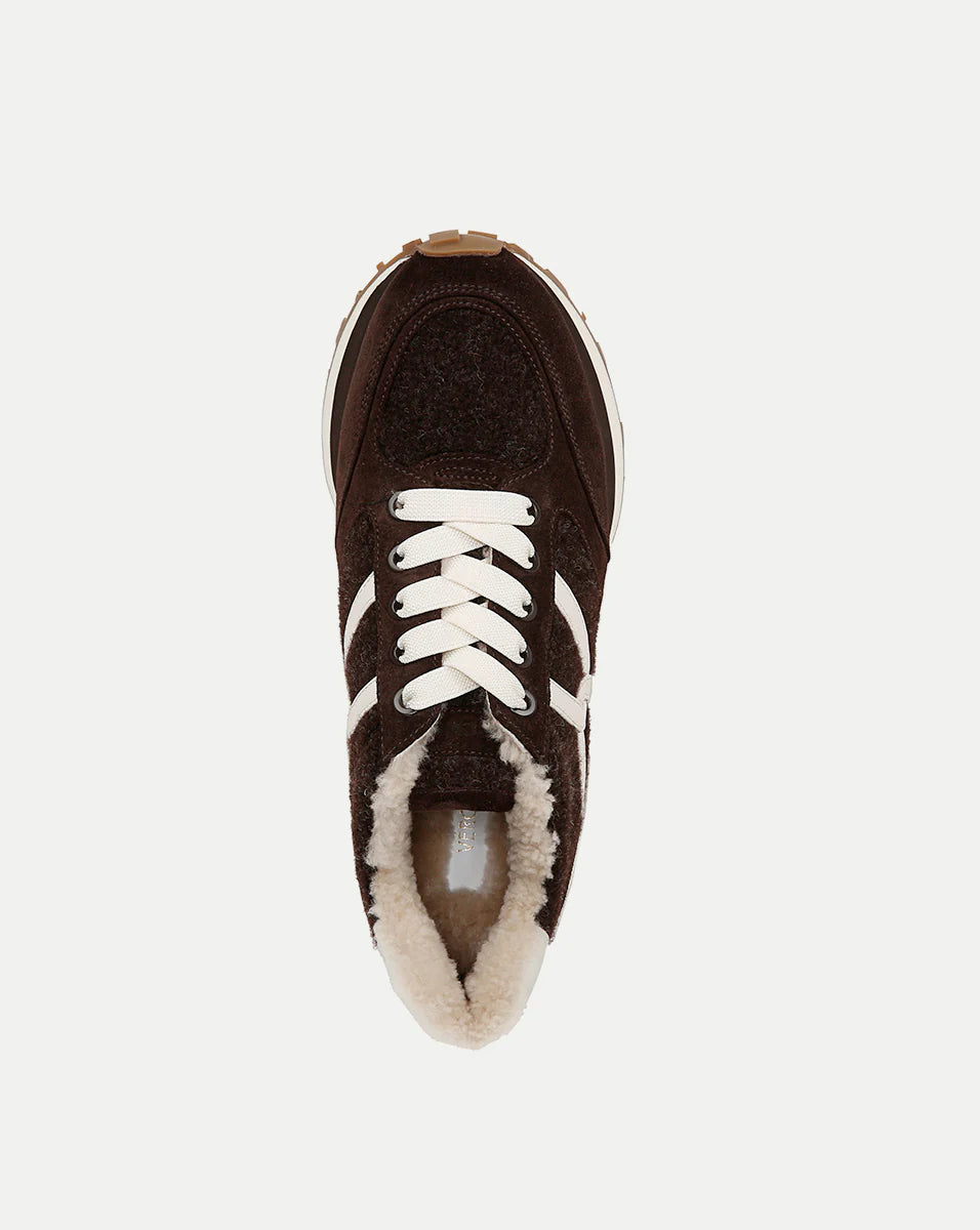 VALENTINA SHEARLING SNEAKER - ESPRESSO
