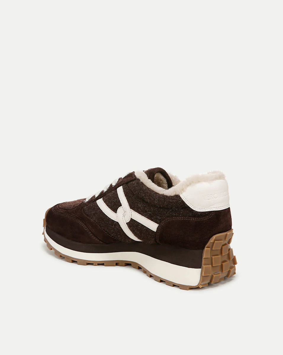 VALENTINA SHEARLING SNEAKER - ESPRESSO