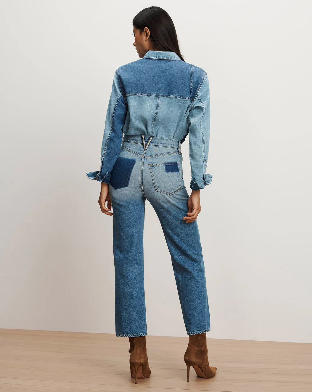 DYLAN PATCHWORK STRAIGHT-LEG JEAN - TIME LAPSE