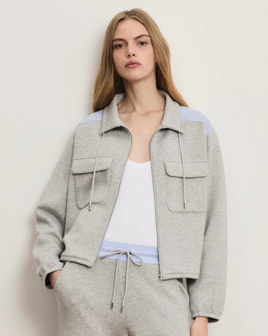 STELLANT STRETCH SCUBA JACKET - LIGHT HEATHER GREY