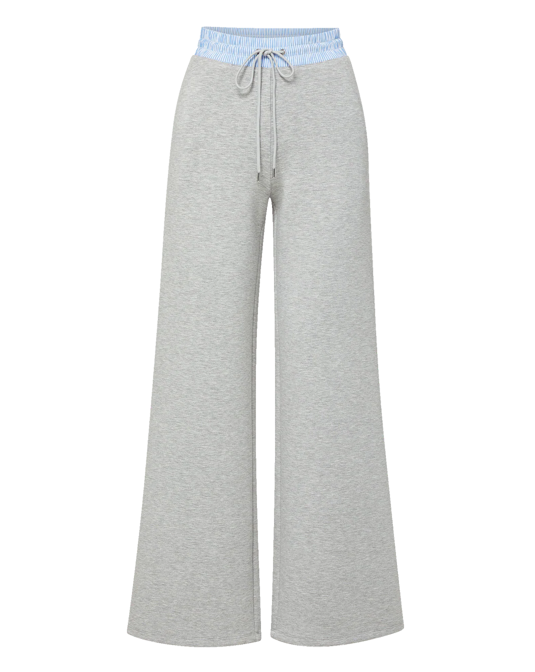 ERNIE KNIT WIDE LEG PANTS - LIGHT HEATHER GREY