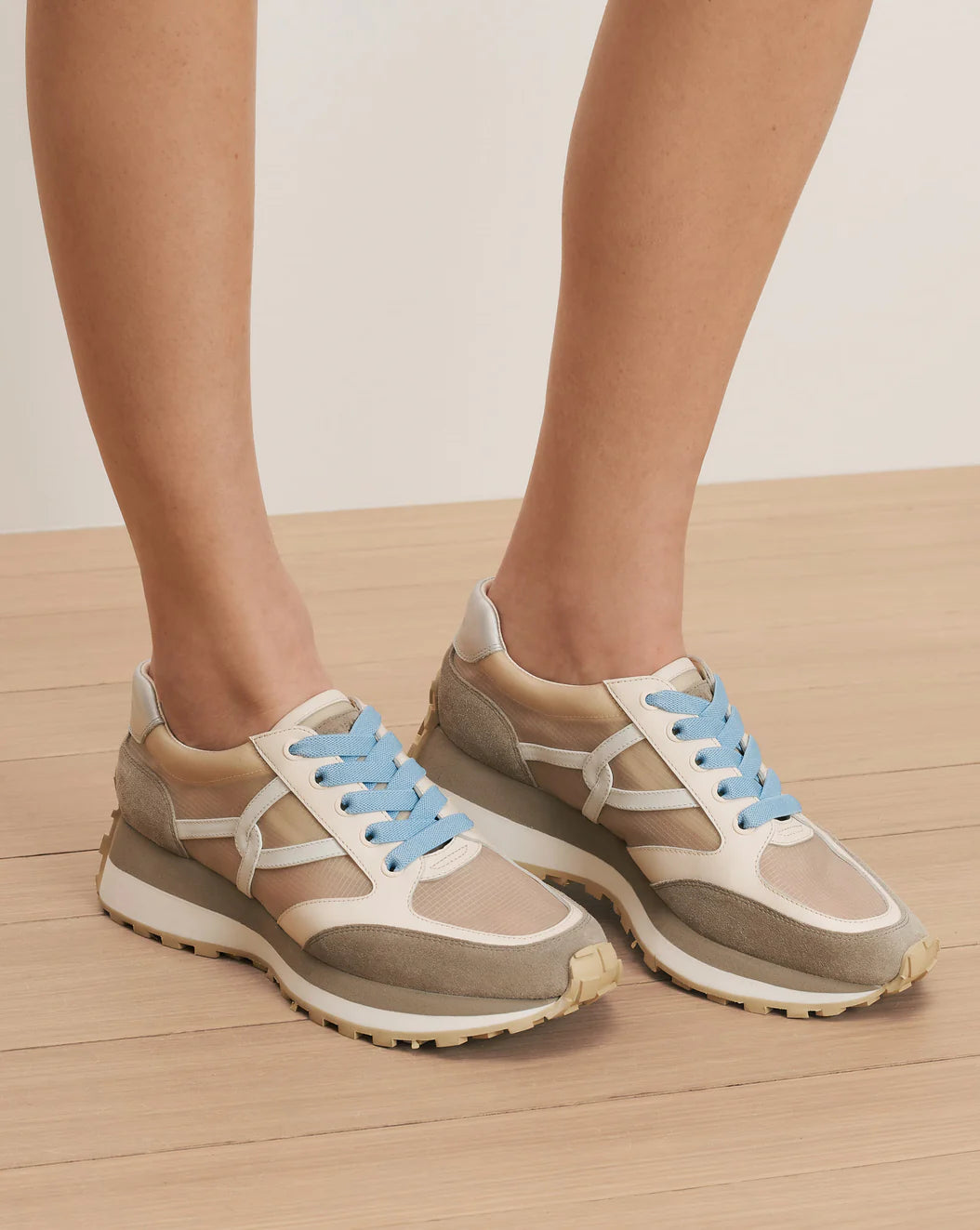 VALENTINA RIPSTOP SNEAKER - SAND/SILVER