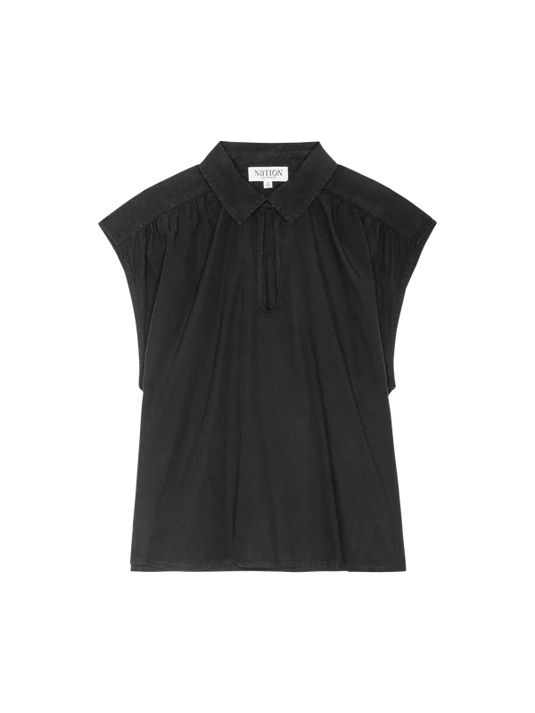 JODY SLEEVELESS SHIRT - JET BLACK