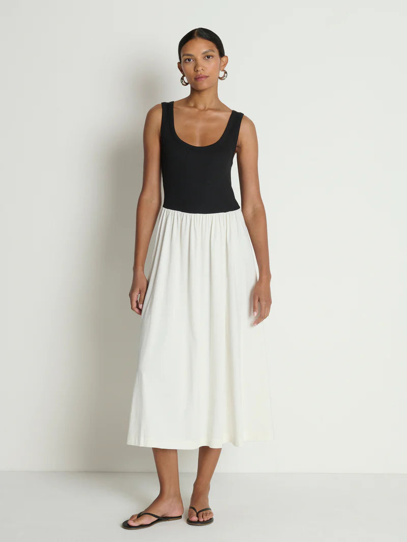 KARLA MIDI DRESS - PORCELIAN COLOR BLOCK