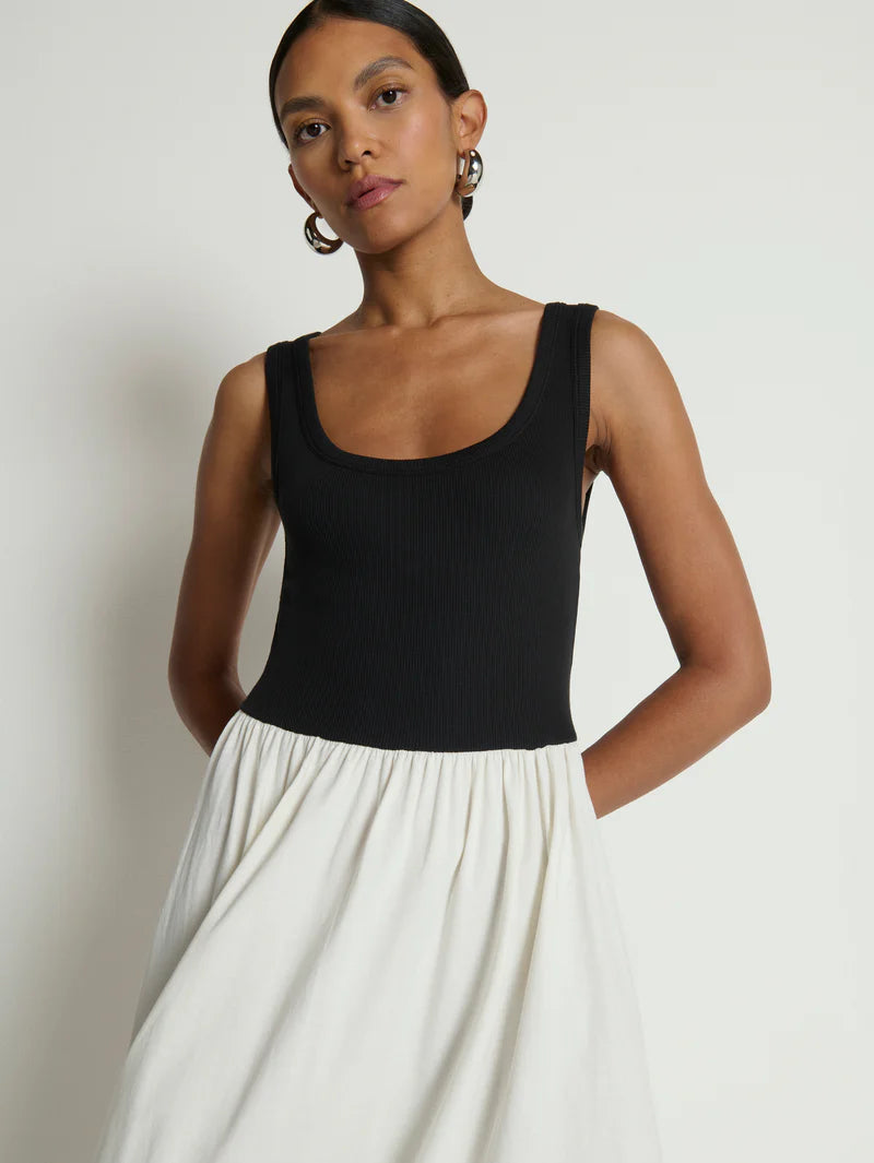 KARLA MIDI DRESS - PORCELIAN COLOR BLOCK
