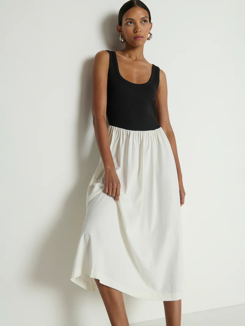 KARLA MIDI DRESS - PORCELIAN COLOR BLOCK