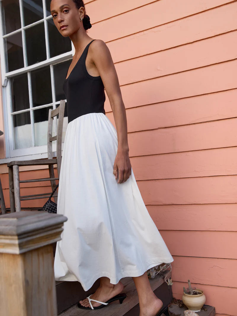 KARLA MIDI DRESS - PORCELIAN COLOR BLOCK
