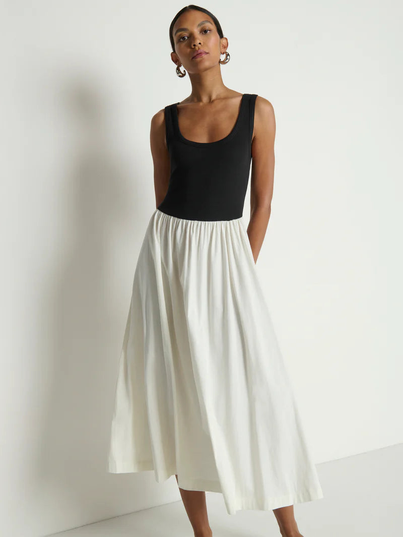KARLA MIDI DRESS - PORCELIAN COLOR BLOCK