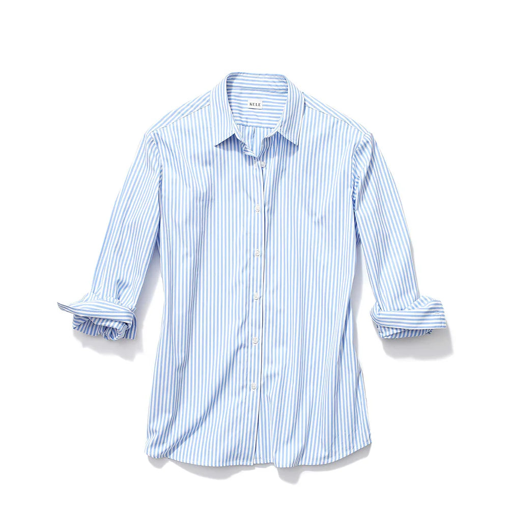 THE HUTTON OVERSIZED SHIRT - WHITE/SKY