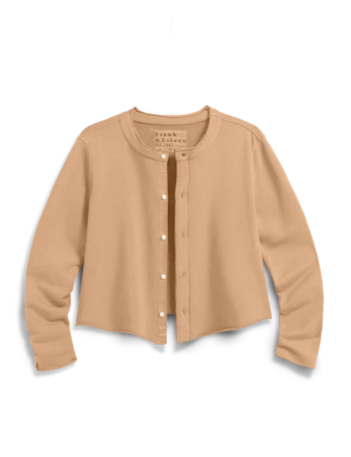 JACKIE - SWEATSHIRT CADIGAN - CAMEL