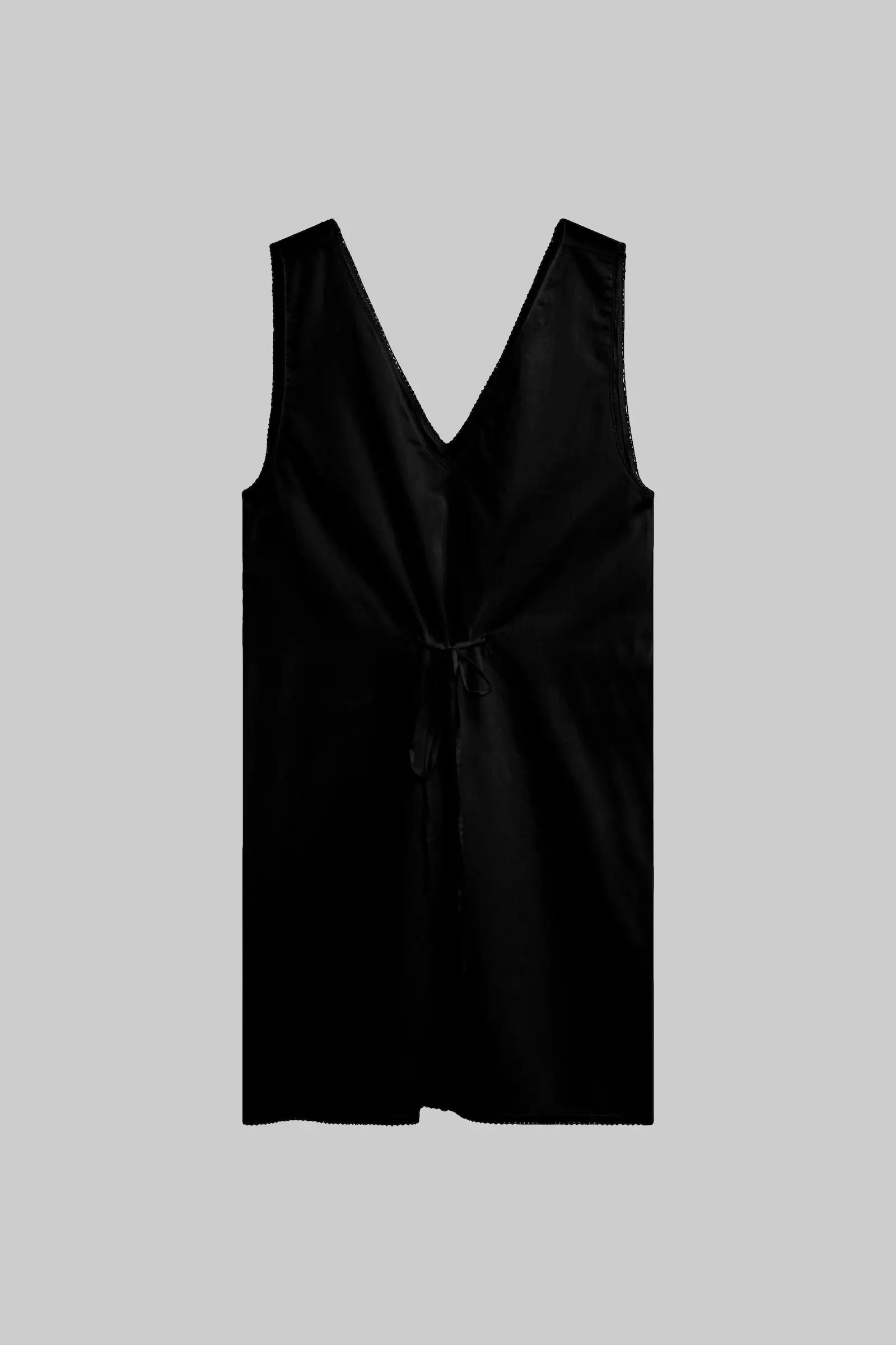 YOKO LACE V-NECK MINI - BLACK