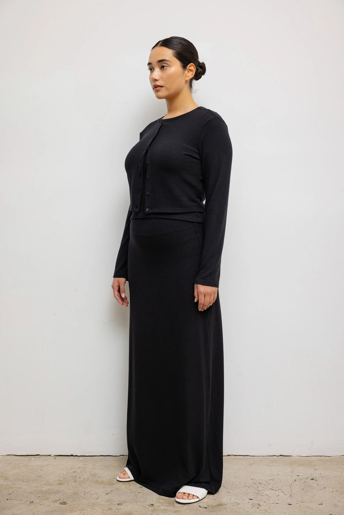 LAUREN CROP CARDIGAN II - BLACK