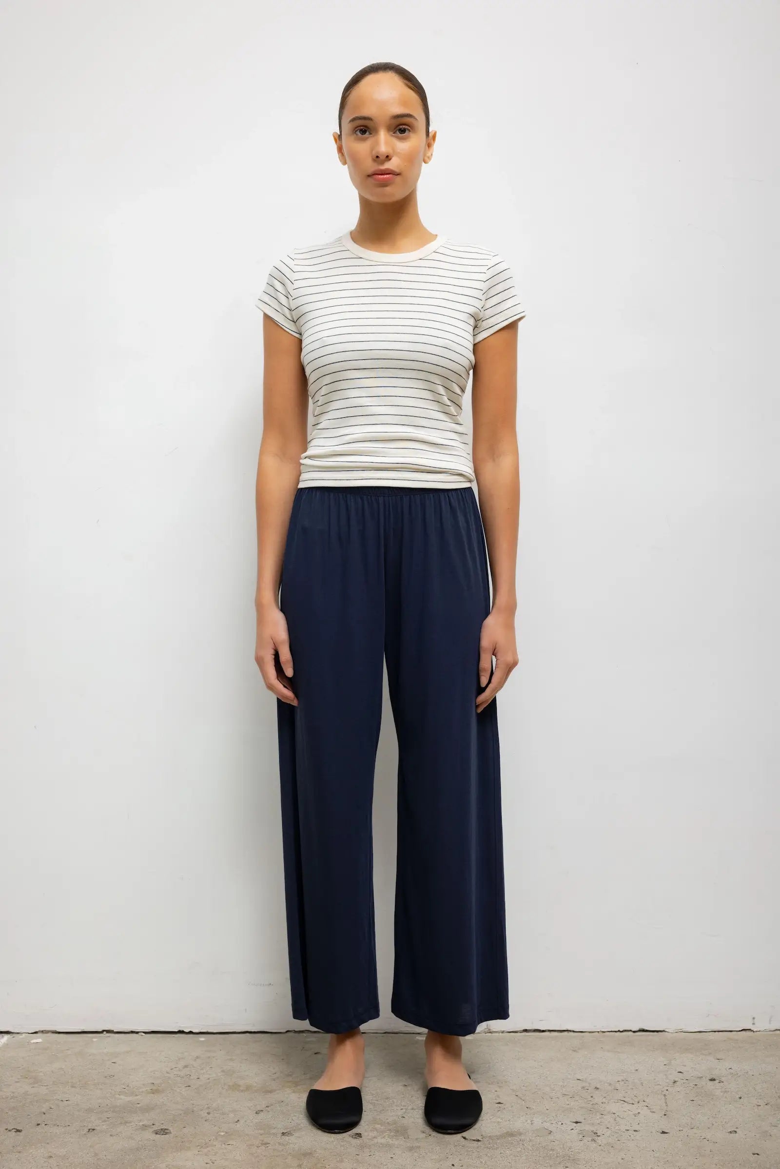 NANDO STRIPE SLIM FIT TEE - CLASSIC/MIDNIGHT STRIPE
