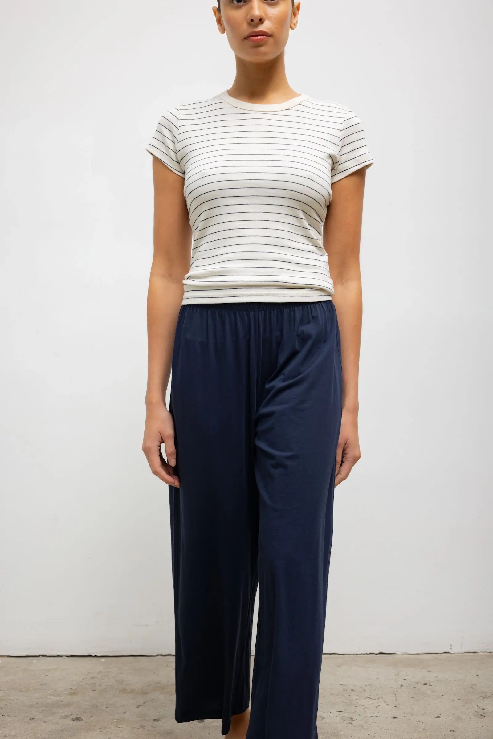 NANDO STRIPE SLIM FIT TEE - CLASSIC/MIDNIGHT STRIPE