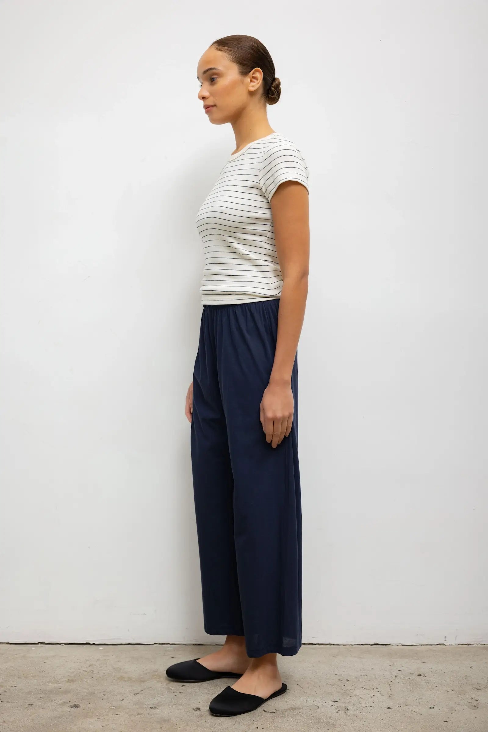 NANDO STRIPE SLIM FIT TEE - CLASSIC/MIDNIGHT STRIPE