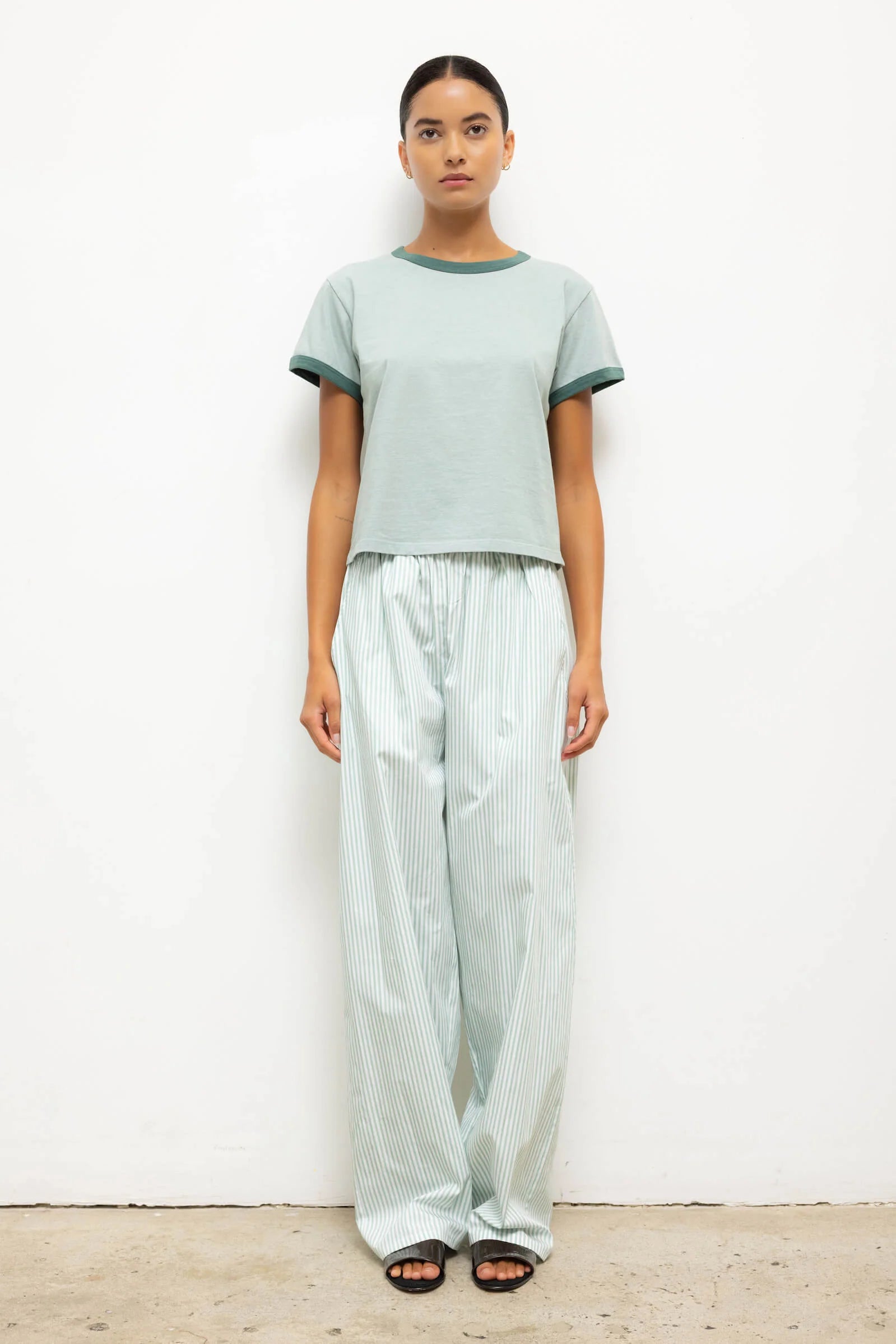 YOSHI STRIPE WIDE LEG PANT - VERT STRIPE