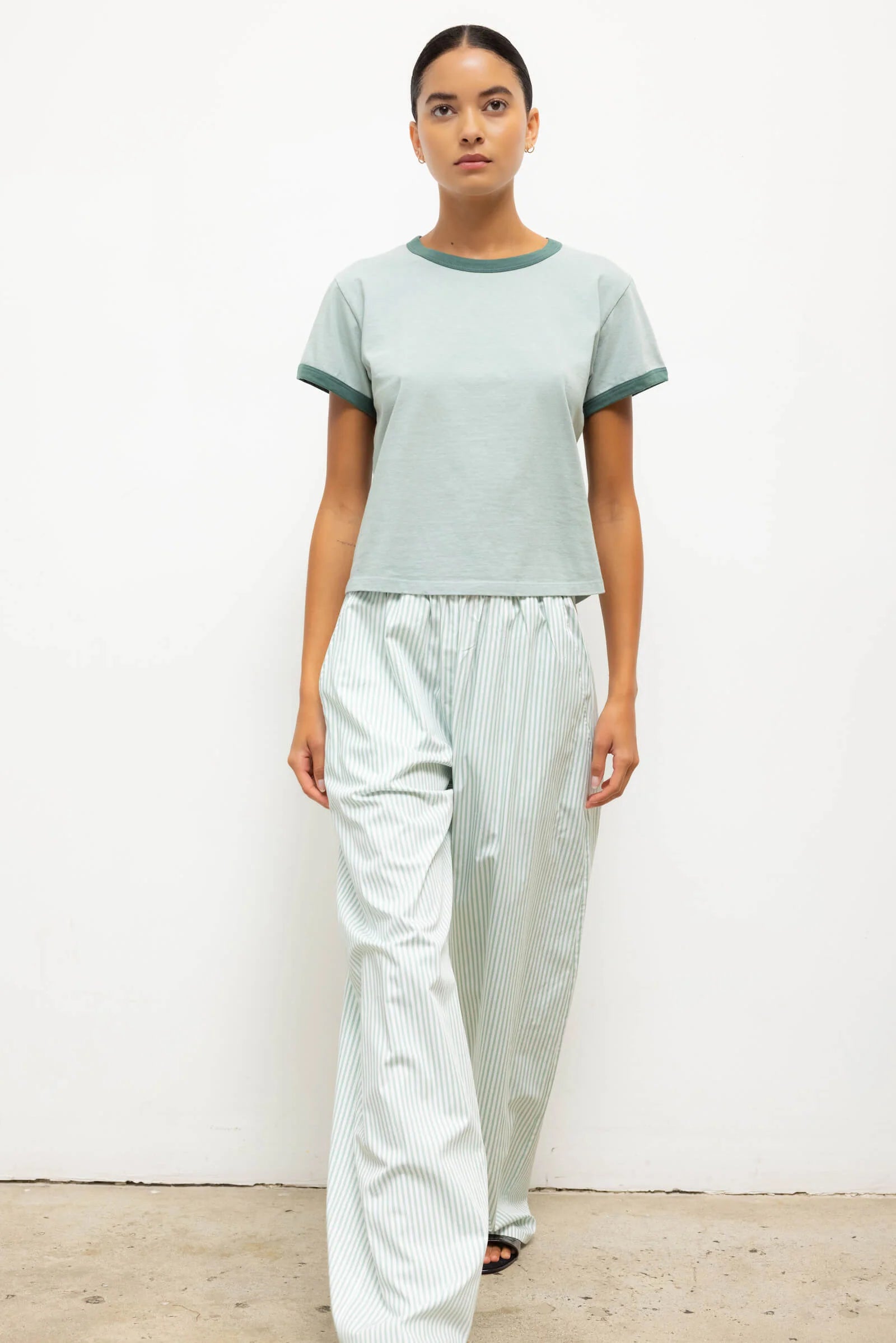 YOSHI STRIPE WIDE LEG PANT - VERT STRIPE