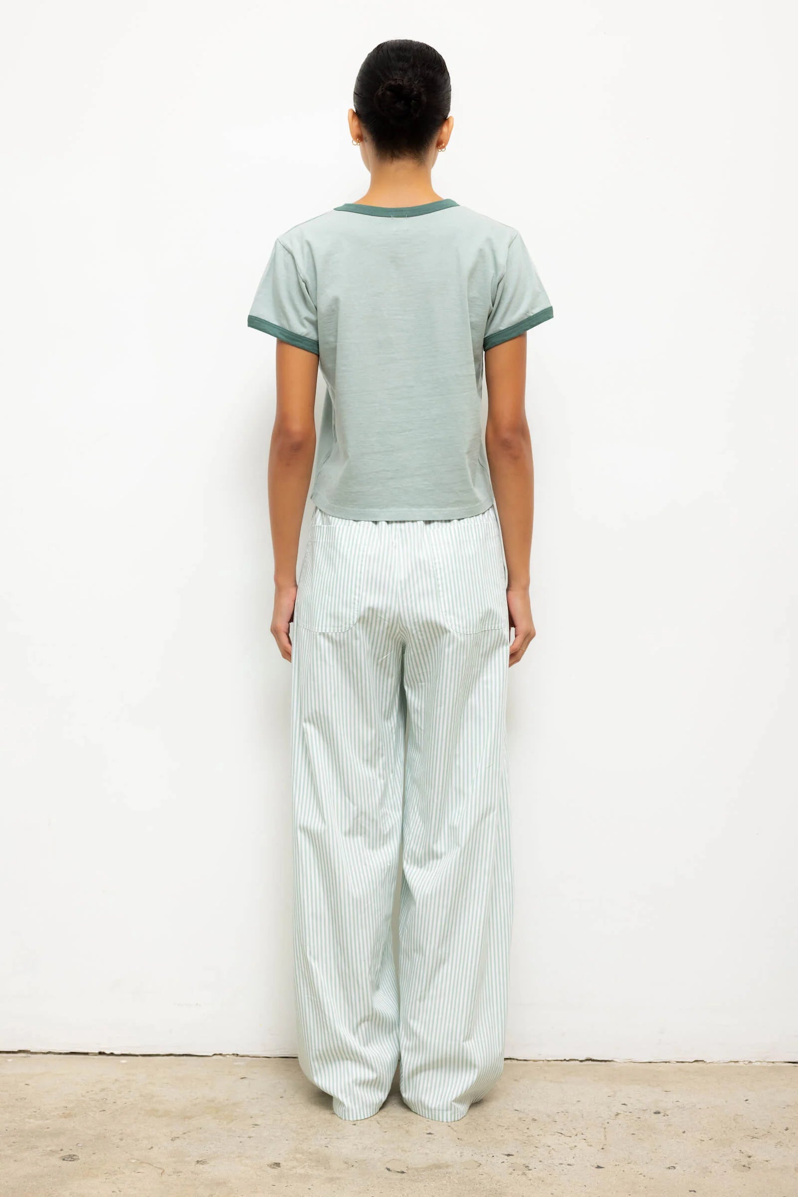 YOSHI STRIPE WIDE LEG PANT - VERT STRIPE